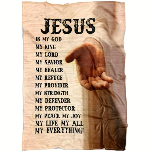 Jesus Is My Everything Christian Fleece Blanket with Bible Verse Inspirational Religious Faith Blanket