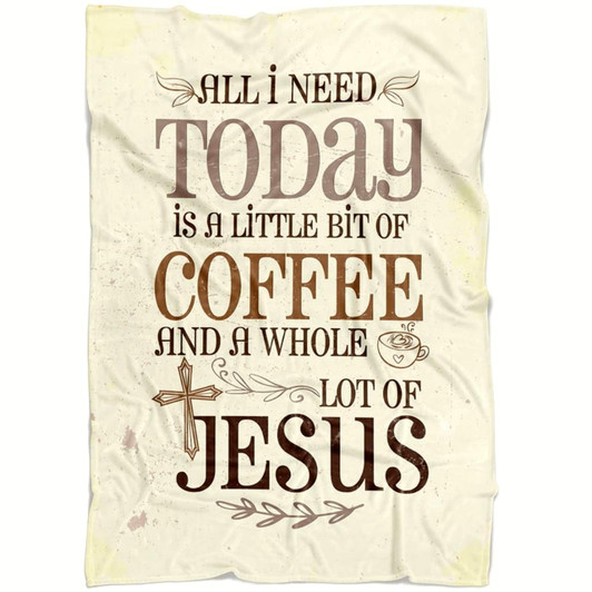Jesus And Coffee Christian Fleece Blanket with Bible Verse Inspirational Religious Faith Throw Blanket