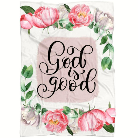 God Is Good Christian Fleece Blanket with Bible Verse Inspirational Religious Faith Throw Blanket