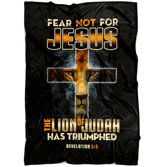 Revelation 5 5 Fear Not Christian Fleece Blanket with Bible Verse Inspirational Religious Faith Blanket