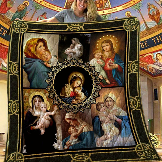 Love Of Mary Virgin Mary Blanket Christian Throw Blanket Religious Faith Gift Inspirational Catholic Blanket