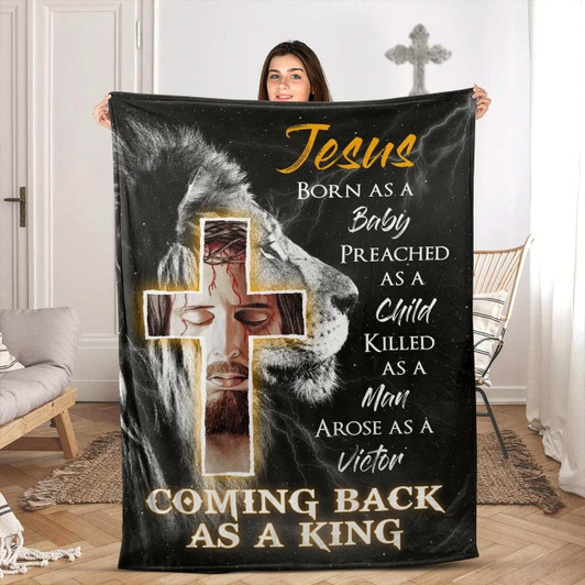 Jesus Coming Back As A King Blanket Christian Throw Blanket Religious Faith Inspirational Gift For Believers