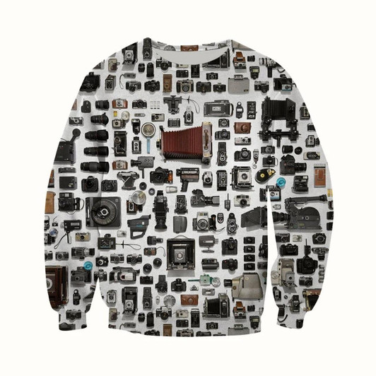 Goofygearprints 3D All Over Printed History Of Cameras Sweatshirt Christmas Shirts, Gift for Camera Lovers