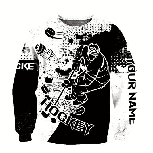 Goofygearprints 3D All Over Printed Hockey Unisex Shirts Personalized Name Hockey Sweatshirt Christmas
