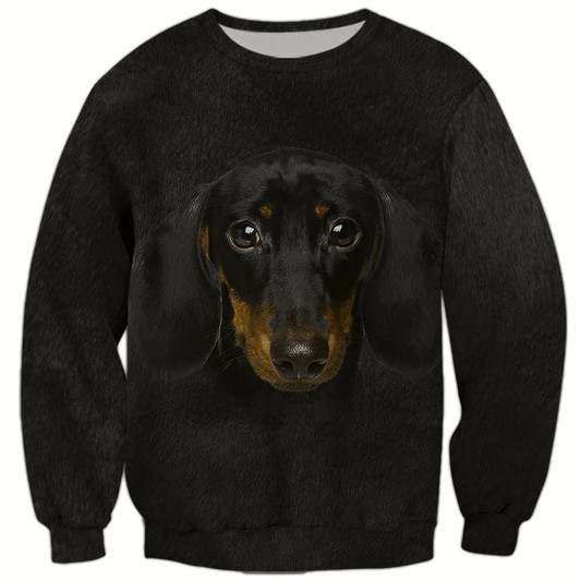 Goofygearprints Dachshund Full Printed Christmas Sweatshirt, Sweatshirt For Humans