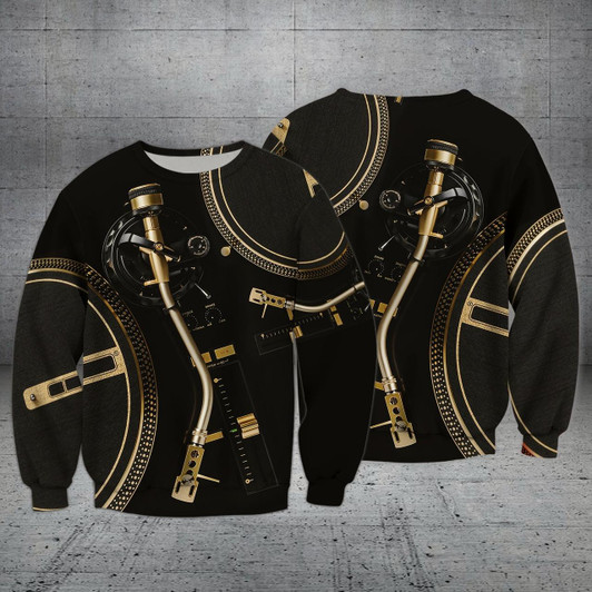 Goofygearprints DJ Controller Pattern Music Lover 3D Sweatshirt Bomber, Christmas Shirt for DJ Lovers, DJ Sweatshirt