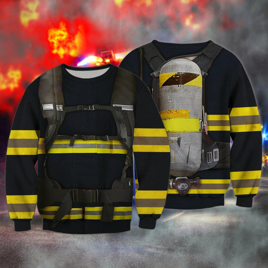 Goofygearprints Firefighter Uniform and Extinguisher 3D Full Printed Sweatshirt, Idea Gift for Firefighter
