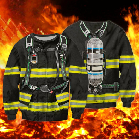 Goofygearprints Firefighter Uniform Christmas 3D Full Print Sweatshirt Bomber, Perfect Gift for Firefighter