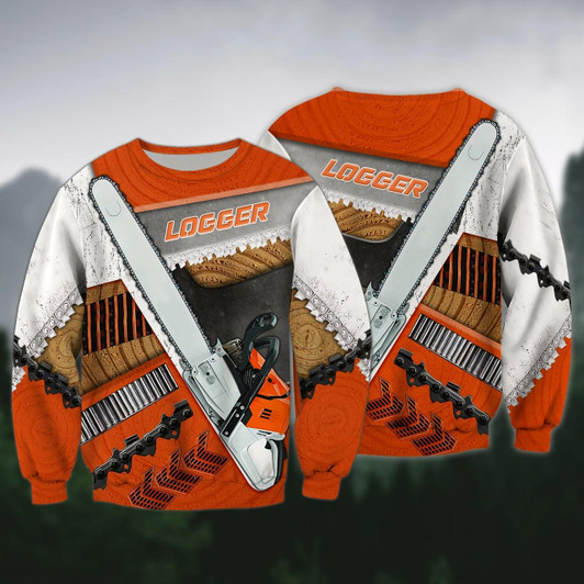 Goofygearprints Logger Chainsaw Pattern 3D Full Printed Sweatshirt Christmas Shirt