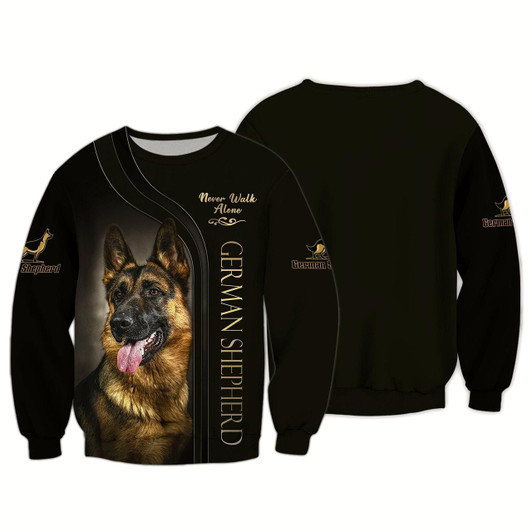 Goofygearprints Love German Shepherd Sweatshirt Personalized German Shepherd 3D Christmas Shirt