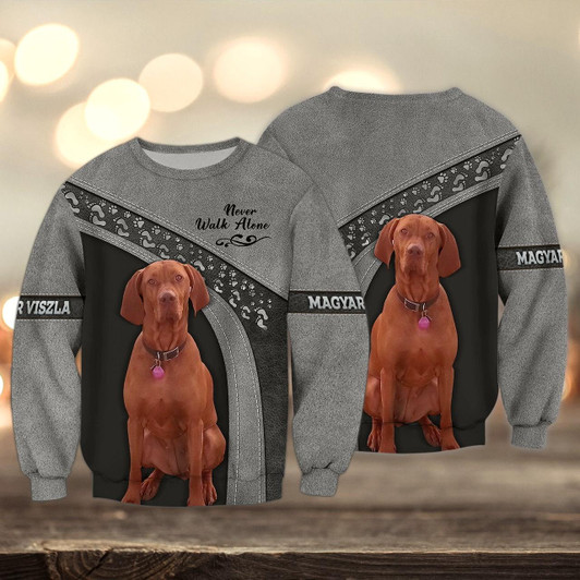 Goofygearprints Magyar Viszla Multicolor Option Love Never Walk Alone 3D Full Print Sweatshirt