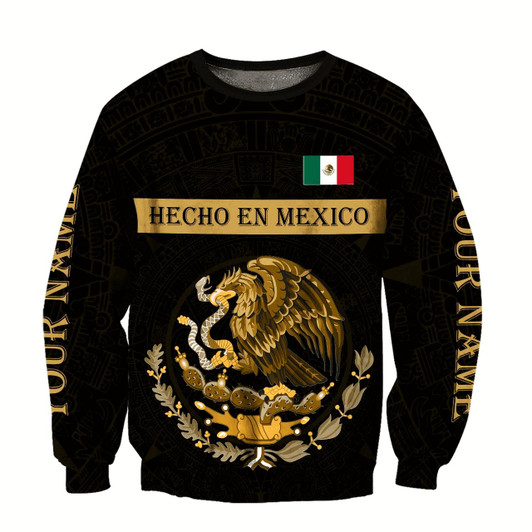 Goofygearprints Personalized Mexico Hecho En Mexico Gold 3D Sweatshirt Christmas Mexico Shirt