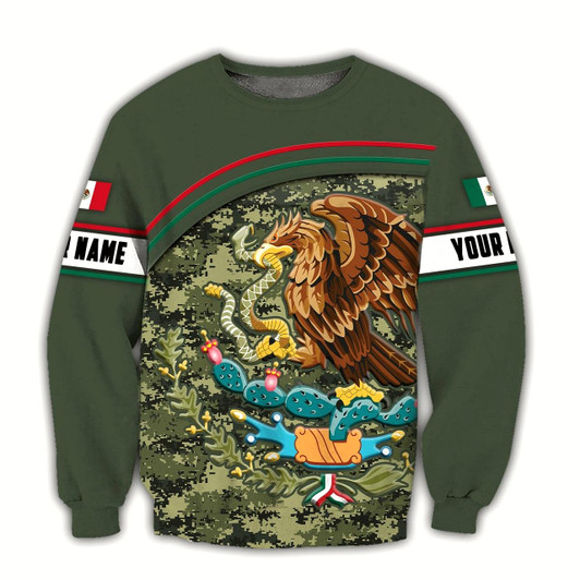 Goofygearprints Personalized Name Mexico Coat Of Arms Camo Unisex Sweatshirt Christmas Shirts