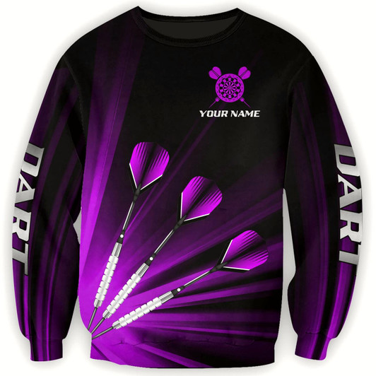 Goofygearprints Personalized Name Purple Darts All Over Printed Unisex Sweatshirt Christmas Shirt