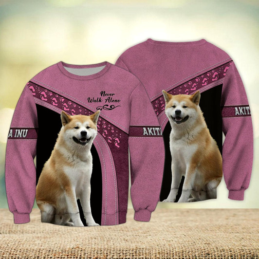 Goofygearprints Shiba Inu Love Never Walk Alone 3D Full Print Shirts, Sweatshirt for Loss of Dog Christmas