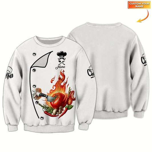 Goofygearprints Unisex Shirt, Personalized Name Chef Sweatshirt, Cooking Lover Shirt, Cooking Apparel