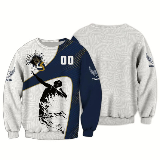 Goofygearprints Volleyball Strong Personalized Name Number 3D Unisex Sweatshirt Christmas Shirt