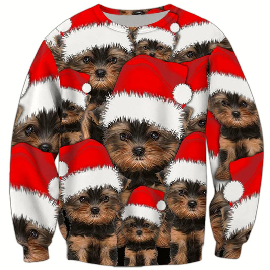 Goofygearprints Yorkshire Dog Christmas Sweatshirt, Dog Sweatshirt For Humans