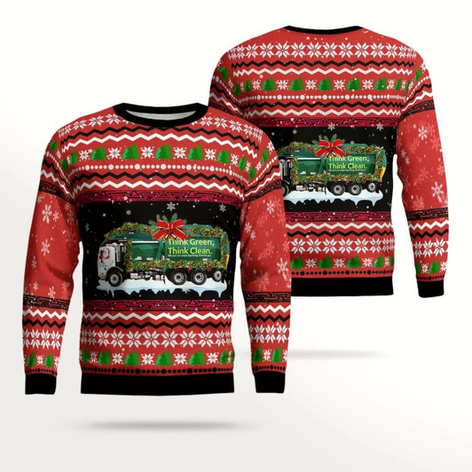 Goofygearprints Waste Management Christmas Aop Ugly Sweater, Gift for Men Women Christmas