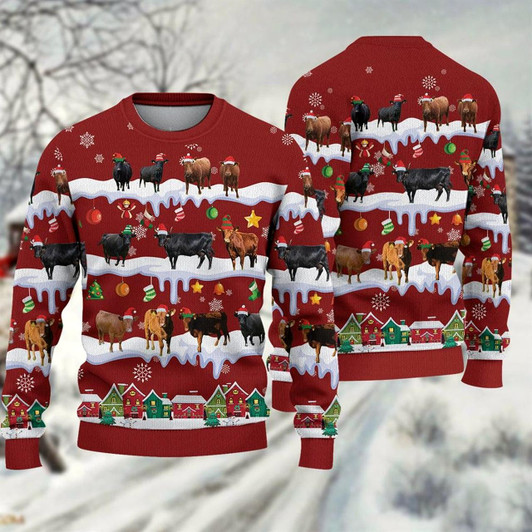 Goofygearprints Dexter Ugly Christmas Sweater, Sweater Gifts For Pet Loves, Farmers Sweater