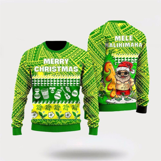 Goofygearprints Santa Claus Mele Kalikimaka Christmas Ugly Christmas Sweater, Best Gift For Holiday