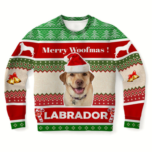 Goofygearprints Merry Woofmas Labrador Retriever Dog Ugly Christmas Sweater, Perfect Shirt for Dog Lovers Christmas