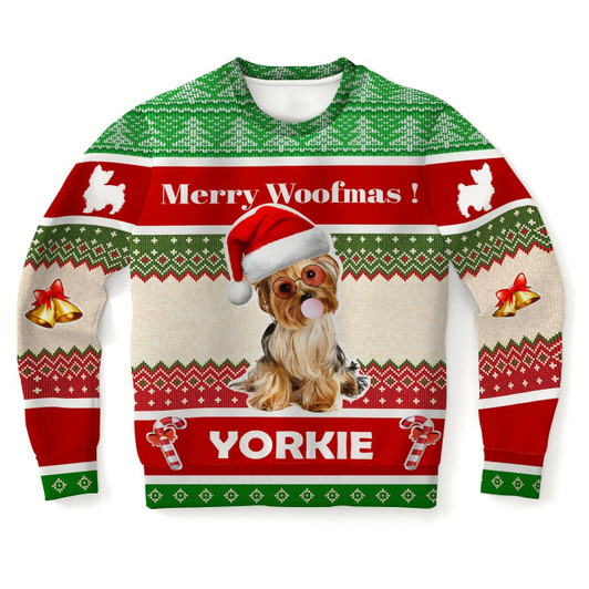 Goofygearprints Personalized Yorkshire Terrier Dog Ugly Christmas Sweater, Upload Photo Sweater, Gift for Dog Lovers