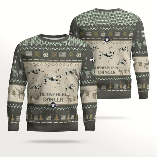 Goofygearprints Hemisphere Dancer HU-16 Albatross HU16 Aircraft Ugly Sweater, Ugly Sweater Christmas Shirt for Men Dad Veteran