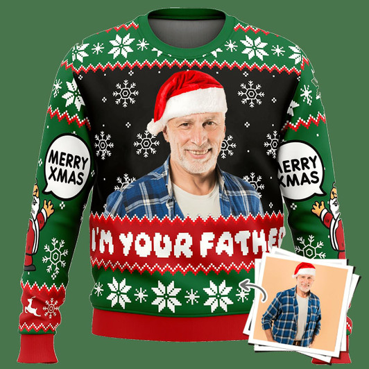 Goofygearprints Custom Upload Photo Ugly Christmas Sweater – I’m Your Father