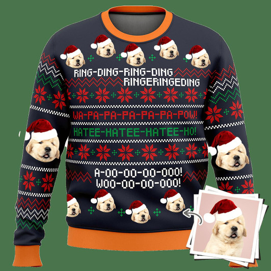 Goofygearprints Custom Photo Dog Pet Ugly Christmas Sweater – Ring Ding Ring Ding