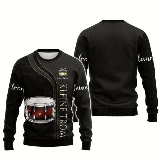 Goofygearprints Personalized Name Kleine trom Ugly Sweater Christmas, Gift for Musicial Lovers