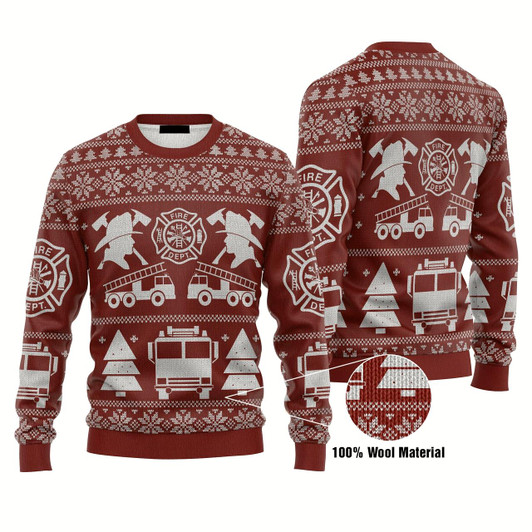Goofygearprints Firefighter Ugly Christmas Sweater 3D Printed Best Gift For Firefighter Xmas