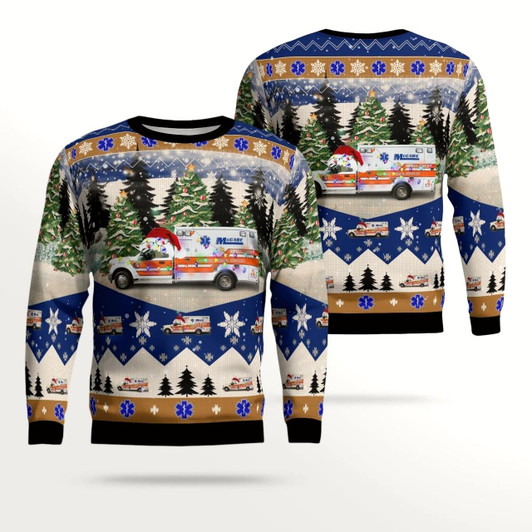 Goofygearprints Mccabe Ambulance, Bayonne, New Jersey Christmas All Over Printed Ugly Sweater