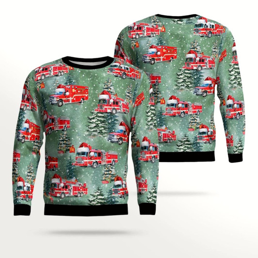 Goofygearprints Exeter, New Hampshire, Exeter Fire Department Aop Ugly Sweater
