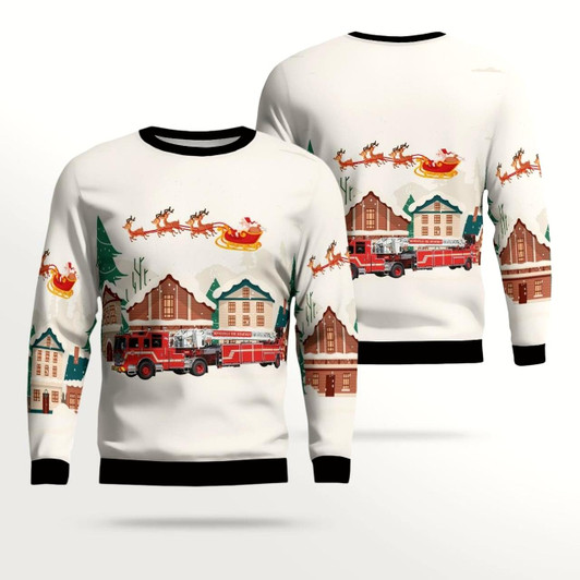 Goofygearprints Minneapolis Fire Department All Over Print Ugly Christmas Sweater, Gift for Firefighter