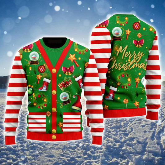 Goofygearprints Candy Ugly Sweater, Funny Christmas Cardigan Style Ugly Sweater For Men & Women