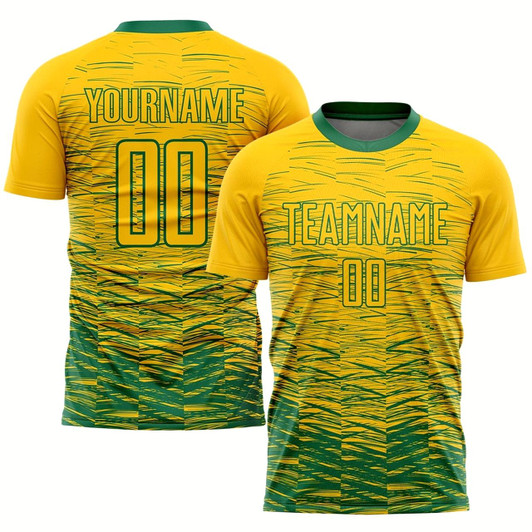 Goofygearprints Yellow Kelly Green Sublimation Soccer Uniform Jersey, Custom Team Soccer Jersey Shirt