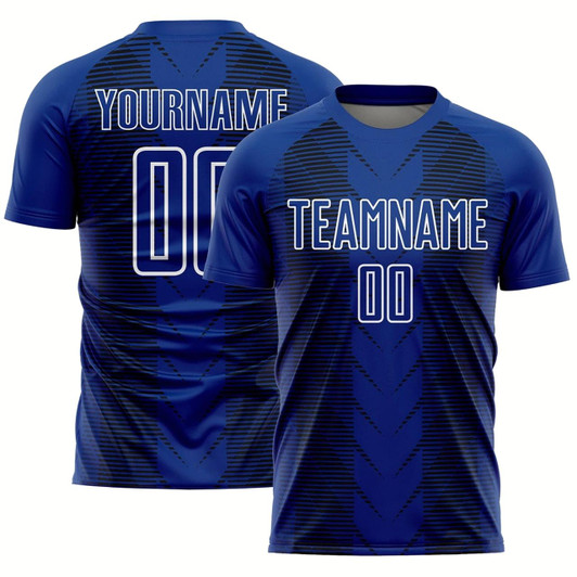 Goofygearprints US Navy Blue Black White Lines Sublimation Soccer Uniform Jersey, Custom Team Soccer Jersey Shirt