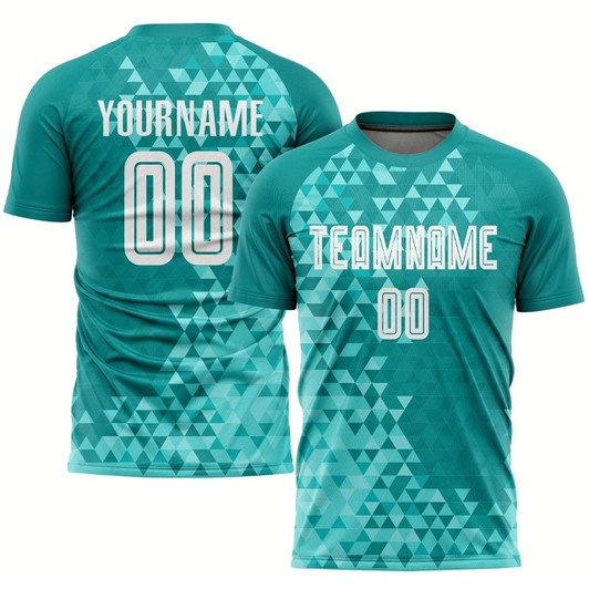 Goofygearprints Teal White Third Sublimation Soccer Uniform Jersey, Custom Team Soccer Jersey Shirt