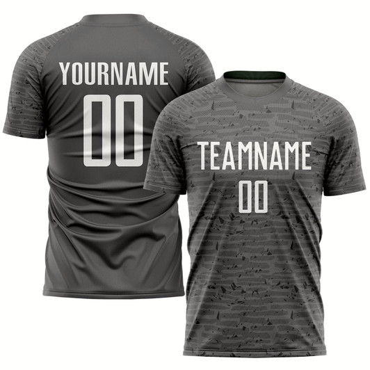 Goofygearprints Steel Gray White Sublimation Soccer Uniform Jersey, Custom Team Soccer Jersey Shirt