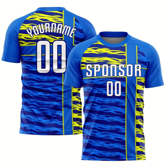 Goofygearprints Royal White Navy Gold Sublimation Soccer Uniform Jersey, Custom Team Soccer Jersey Shirt