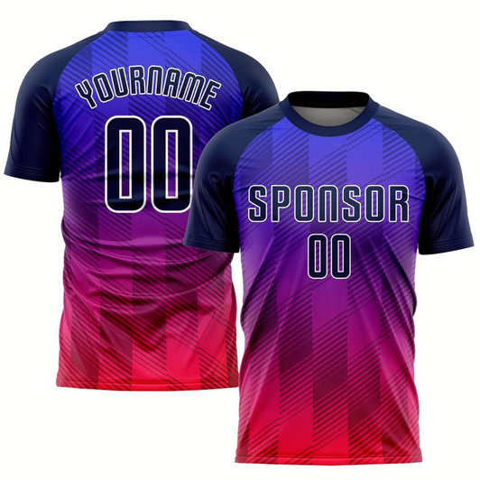 Goofygearprints Royal Navy Hot Pink Sublimation Soccer Uniform Jersey, Custom Team Soccer Jersey Shirt