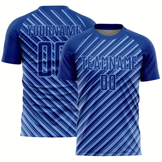 Goofygearprints Royal Light Blue Slash Sublimation Soccer Uniform Jersey, Custom Team Soccer Jersey Shirt