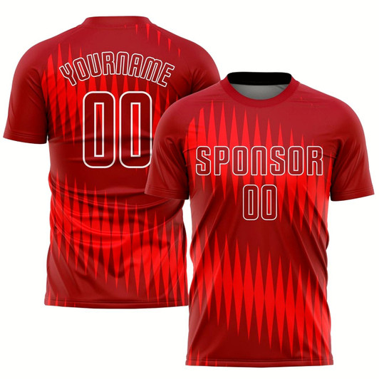 Goofygearprints Red Crimson White Sublimation Soccer Uniform Jersey, Custom Team Soccer Jersey Shirt