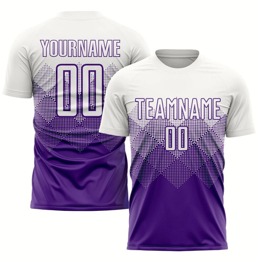 Goofygearprints Purple White Sublimation Soccer Uniform Jersey, Custom Team Soccer Jersey Shirt