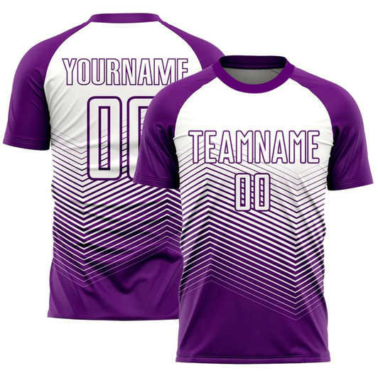 Goofygearprints Purple White Abstract Geometric Triangles Sublimation Soccer Uniform Jersey, Custom Team Soccer Jersey Shirt