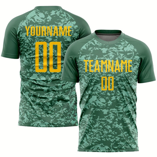Goofygearprints Olive Gold Sublimation Salute To Service Soccer Uniform Jersey, Custom Team Soccer Jersey Shirt