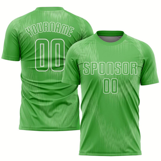 Goofygearprints Neon Green Neon Green White Sublimation Soccer Uniform Jersey, Custom Team Soccer Jersey Shirt