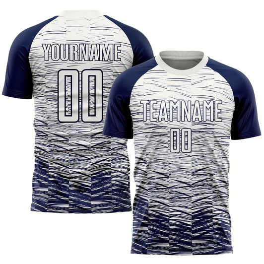 Goofygearprints Navy White Sublimation Soccer Uniform Jersey, Custom Team Soccer Jersey Shirt