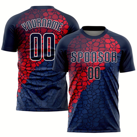 Goofygearprints Navy Navy Red Sublimation Soccer Uniform Jersey, Custom Team Soccer Jersey Shirt